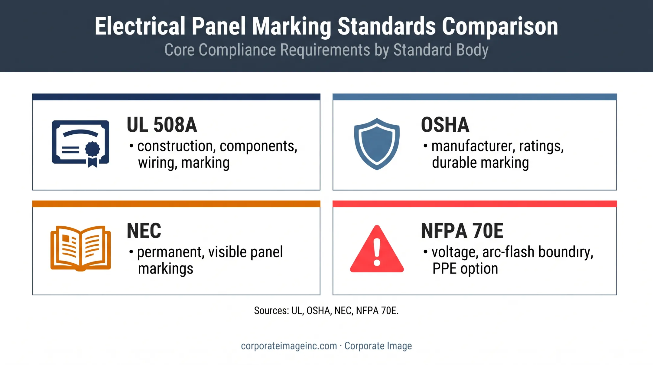 Four standards governing industrial control panel label requirements