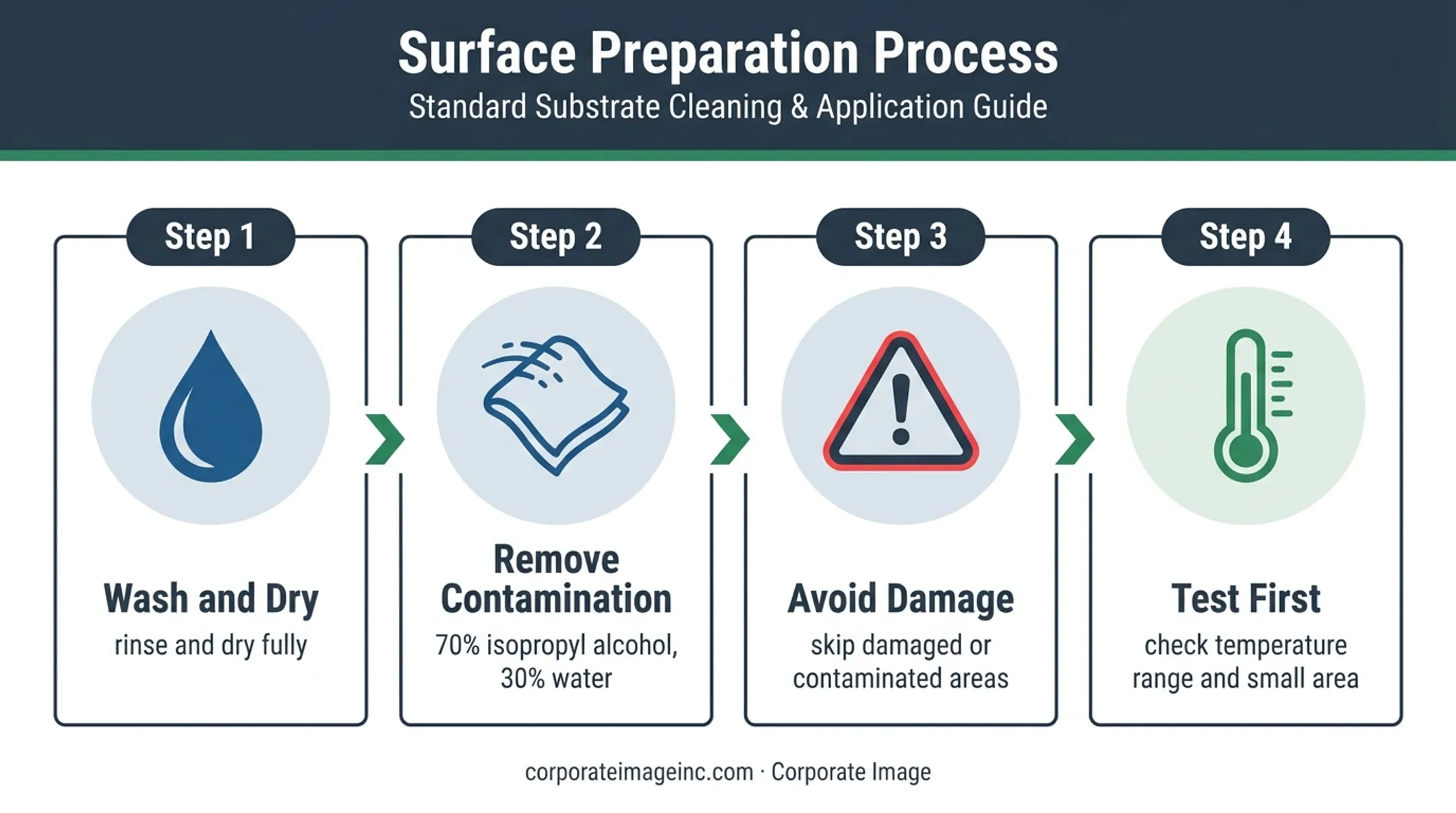 Four-step vehicle decal surface preparation process before application