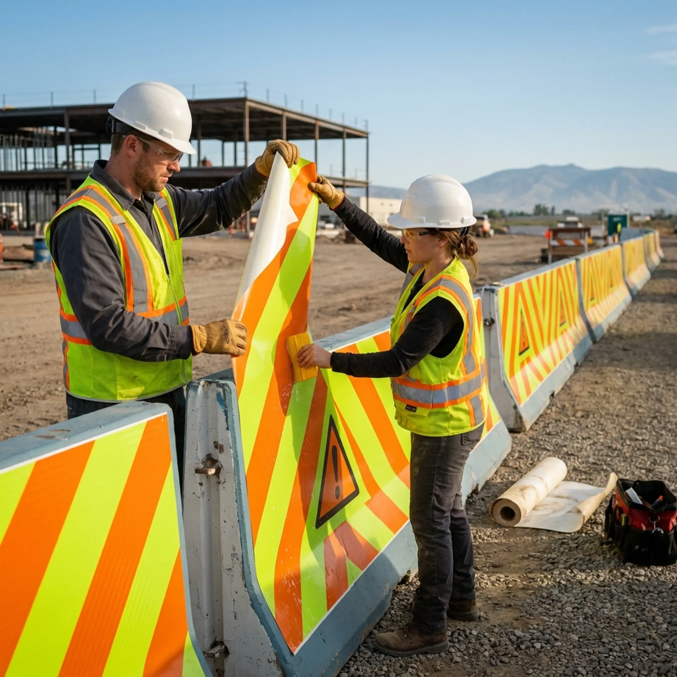 Construction Barricade Graphic Printing