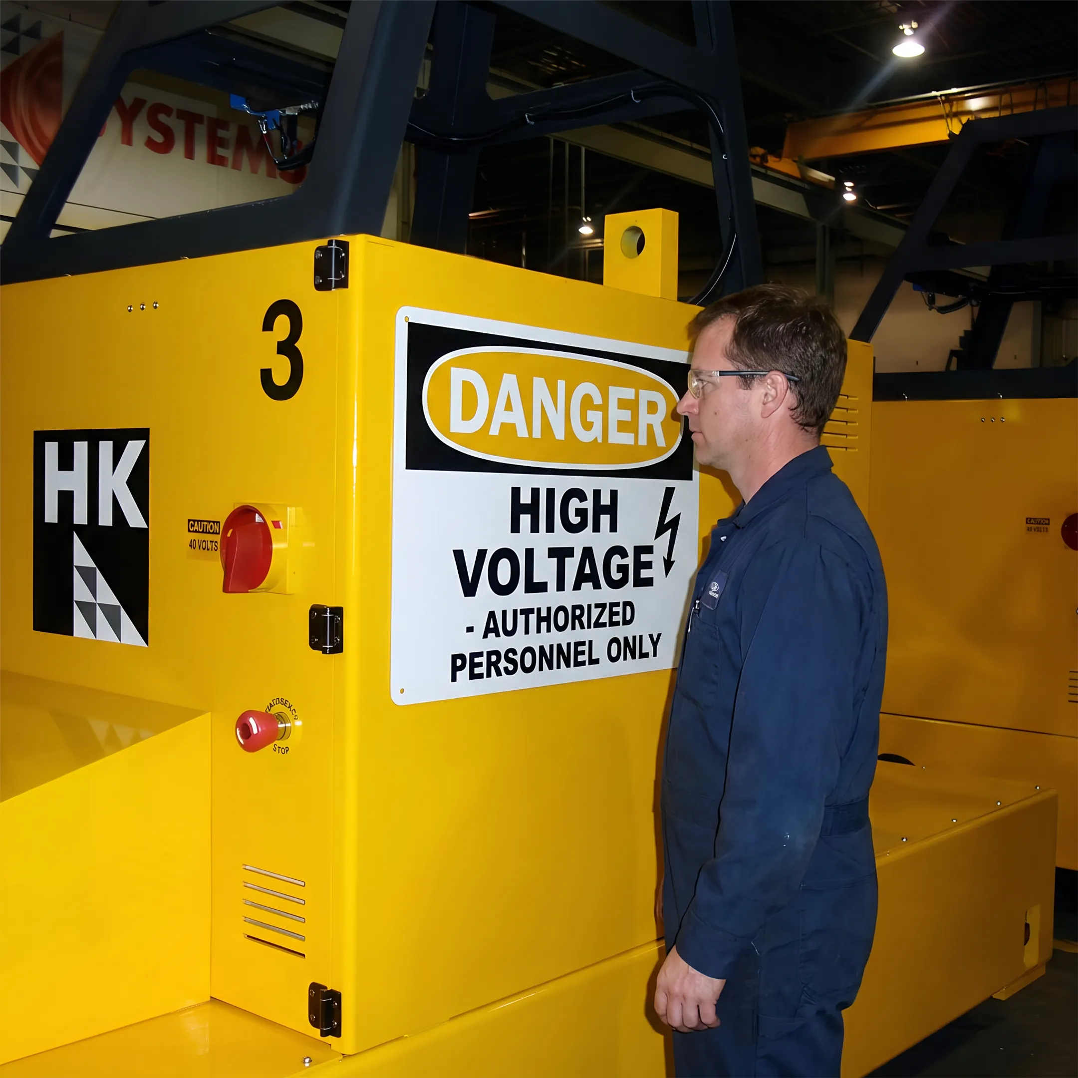 Custom large format sign printed for an industrial facility