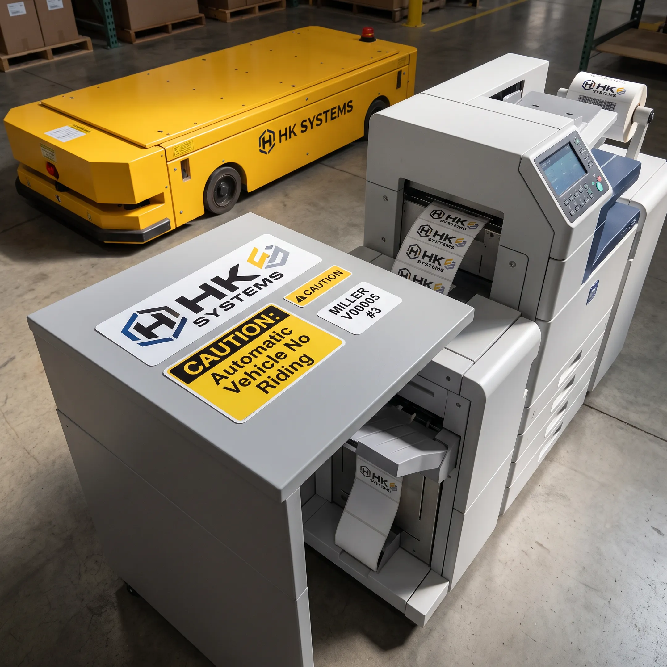 Printed custom labels being reviewed for quality and branding accuracy