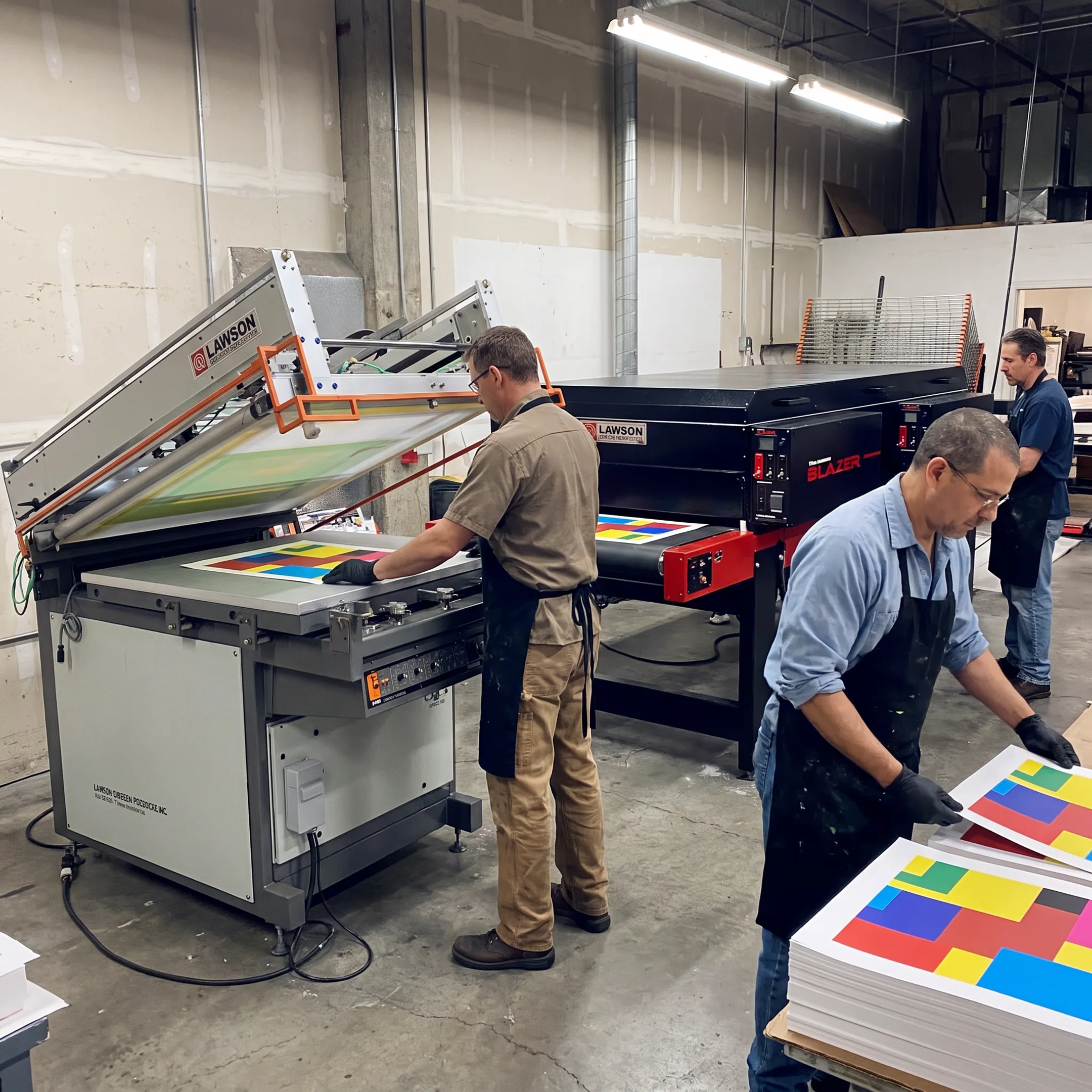 Printing team producing custom screen printed and digital posters