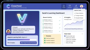 Coschool AI tutor platform dashboard showing personalized student learning interface