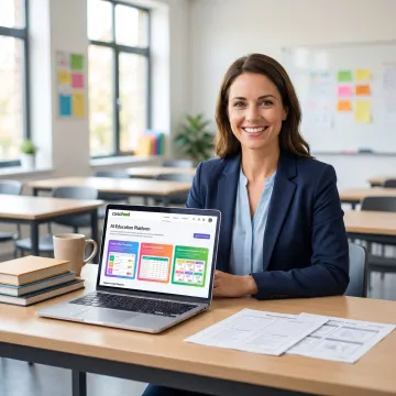 Teacher using an AI teaching assistant platform