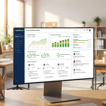 Dashboard showing automated student progress report insights