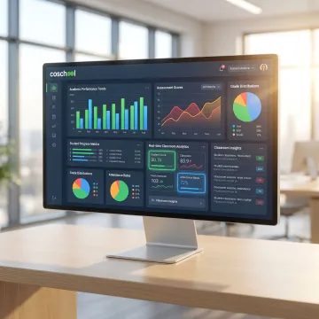 AI-powered school dashboard showing academic insights