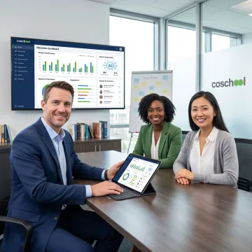School leadership reviewing an AI education dashboard