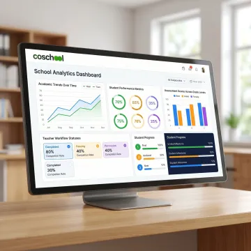 AI dashboard showing school performance insights