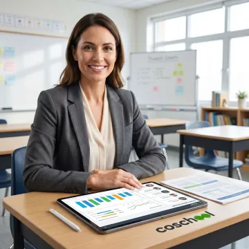 Teacher using student growth dashboard