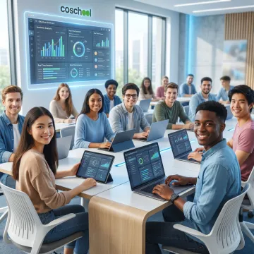 Students using AI doubt clearing support in school