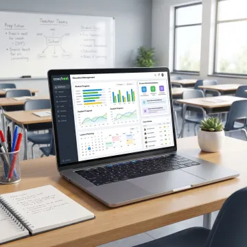 Student teacher portal dashboard on laptop