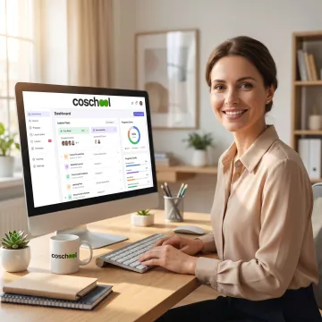 Teacher managing lessons and assessments online