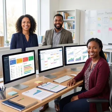 Teachers and school leaders using academic dashboards