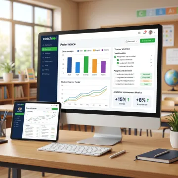 Academic improvement software dashboard for schools