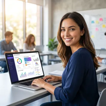 Student using an AI-powered LMS dashboard