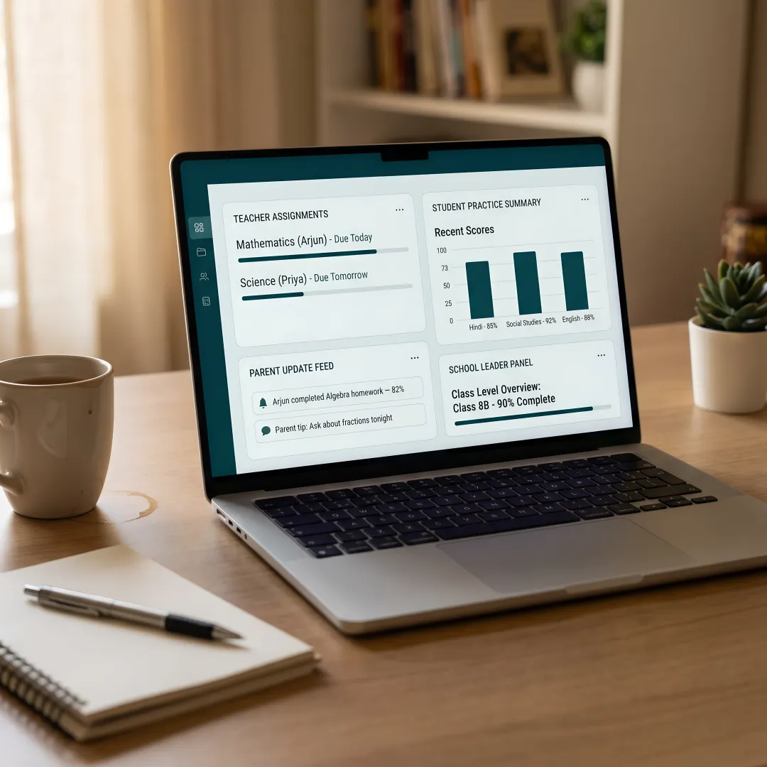 Closed-loop learning workflow on school dashboard
