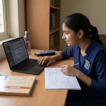 Student using AI tutor for exam practice questions