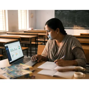 Teacher reviewing student learning analytics on SchoolAi