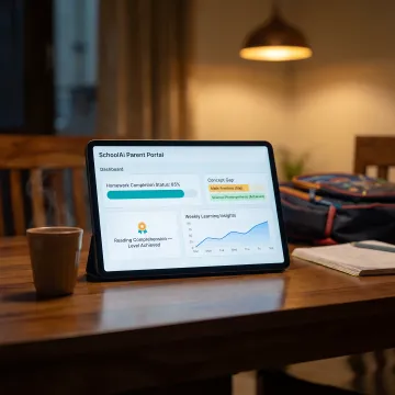 School parent portal showing student learning insights