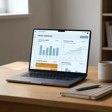 Dashboard showing student progress insights