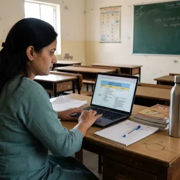 Teacher preparing CBSE science lesson plan