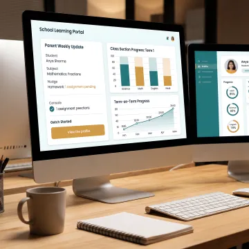 Parent teacher portal dashboard for school learning insights