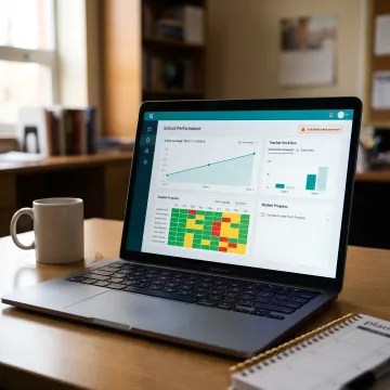 Academic improvement software dashboard for schools