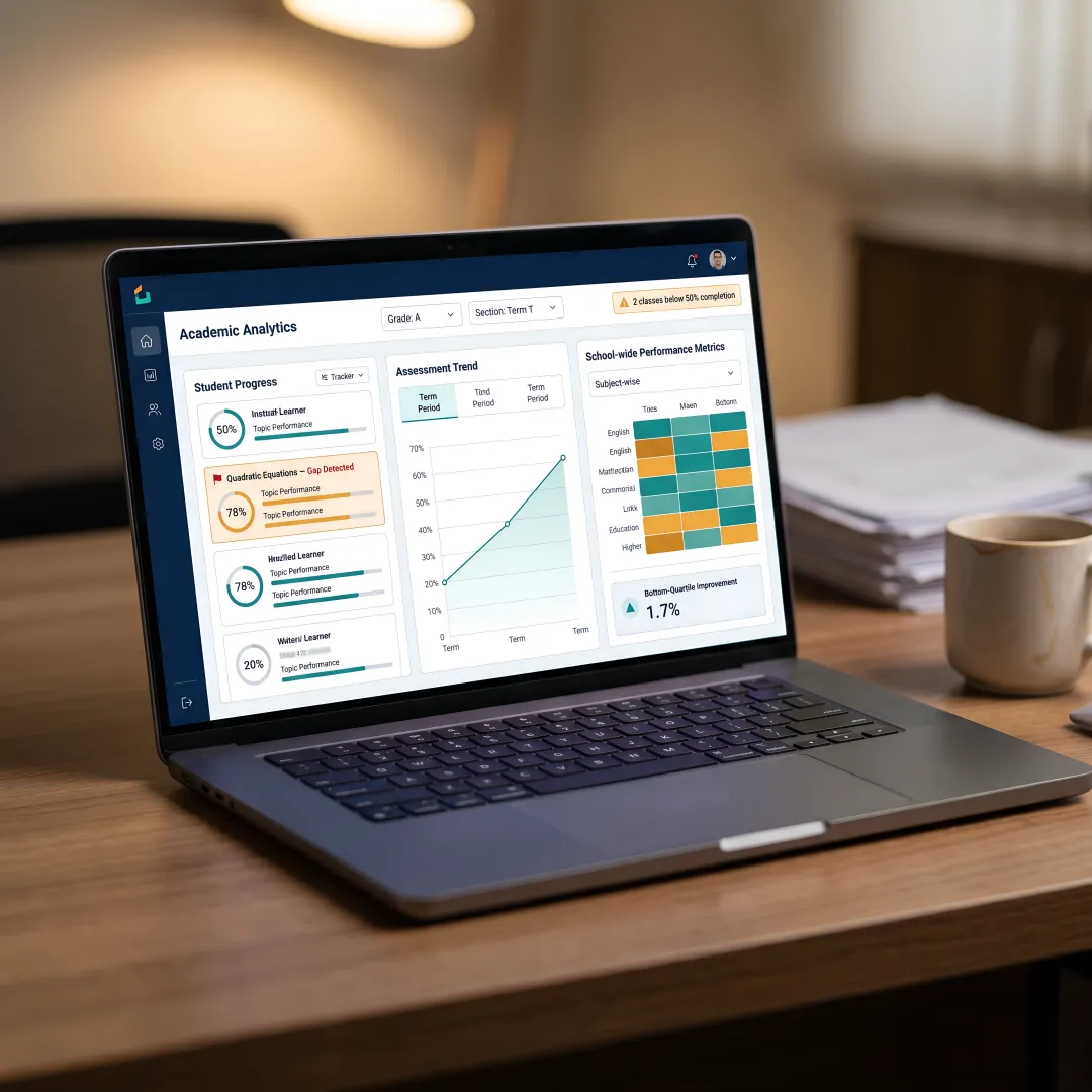 Academic analytics dashboard for school performance