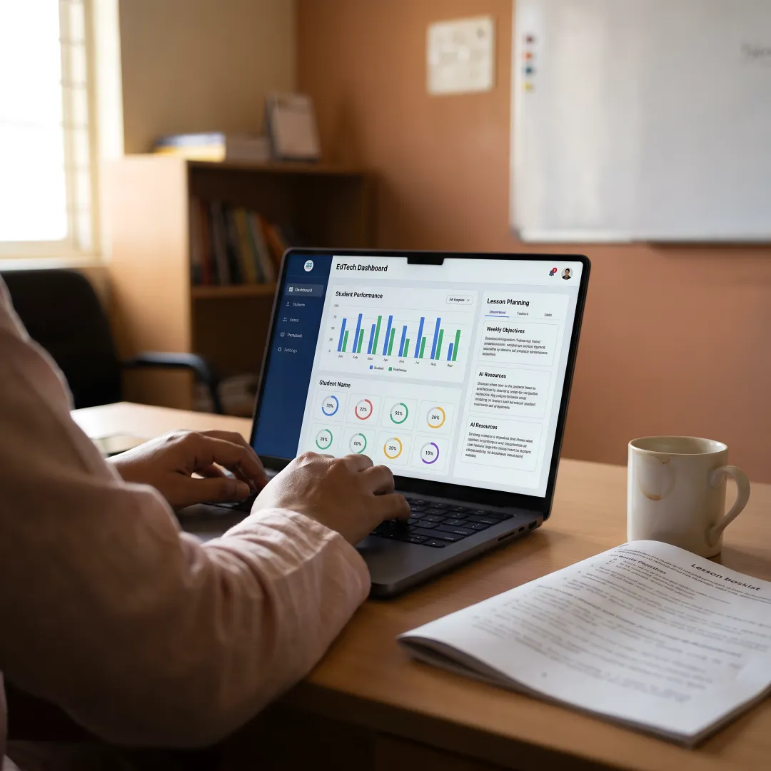 AI-powered school platform dashboard for teachers and students