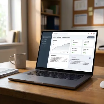 Dashboard for AI-based student progress reporting