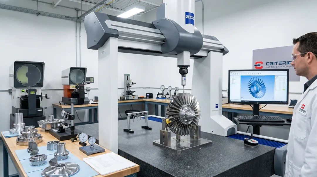 Criterion Precision Machining CMM inspection system measuring stainless steel aerospace component