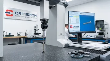 CMM coordinate measuring machine inspecting precision orthopedic component in quality lab
