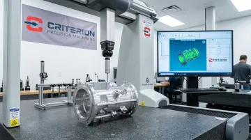 CMM inspection system measuring complex aerospace machined component dimensional accuracy