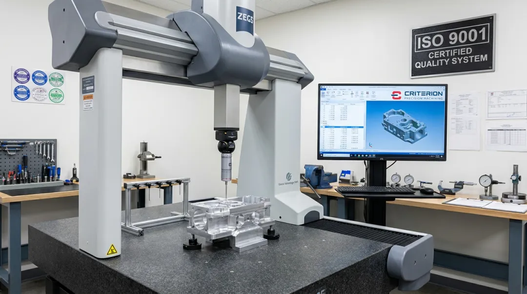 Criterion Precision CMM inspection equipment measuring machined component dimensions
