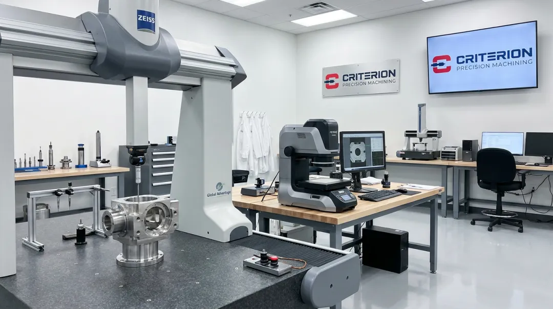 Criterion Precision CMM inspection system measuring tight tolerance stainless steel component