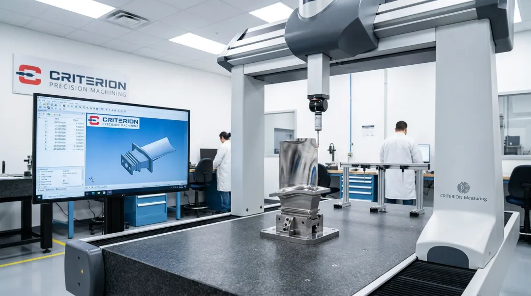 Criterion Precision CMM inspection system measuring complex aerospace component geometry