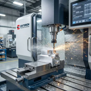 CNC machining center producing precision prototype components