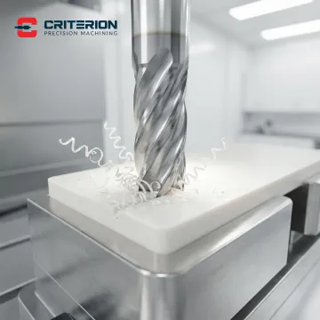 CNC machinist precision machining a PEEK component for a medical device application