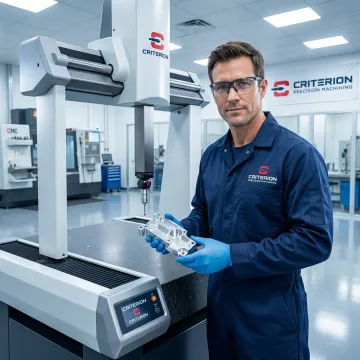 Precision machined defense components inspected under advanced metrology equipment