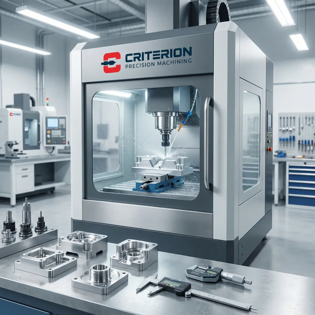 Advanced CNC machining center producing high-precision tight tolerance metal components