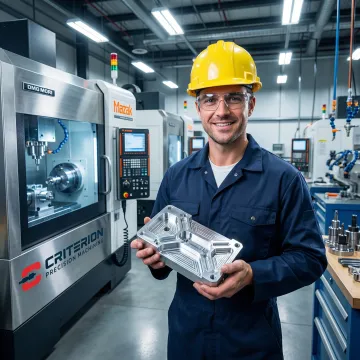 CNC machine shop technician operating precision CNC milling equipment in a Michigan manufacturing facility