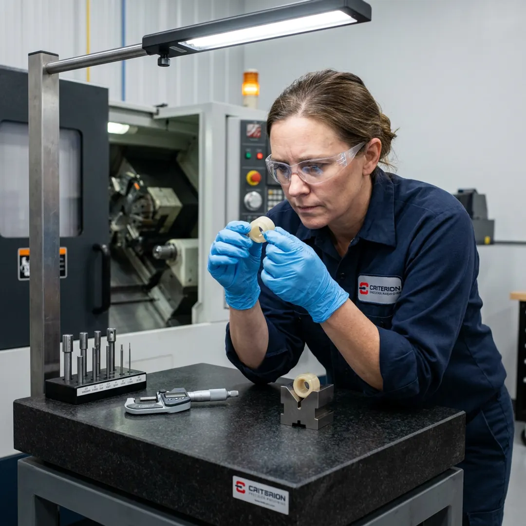 Inspection of precision machined plastic components
