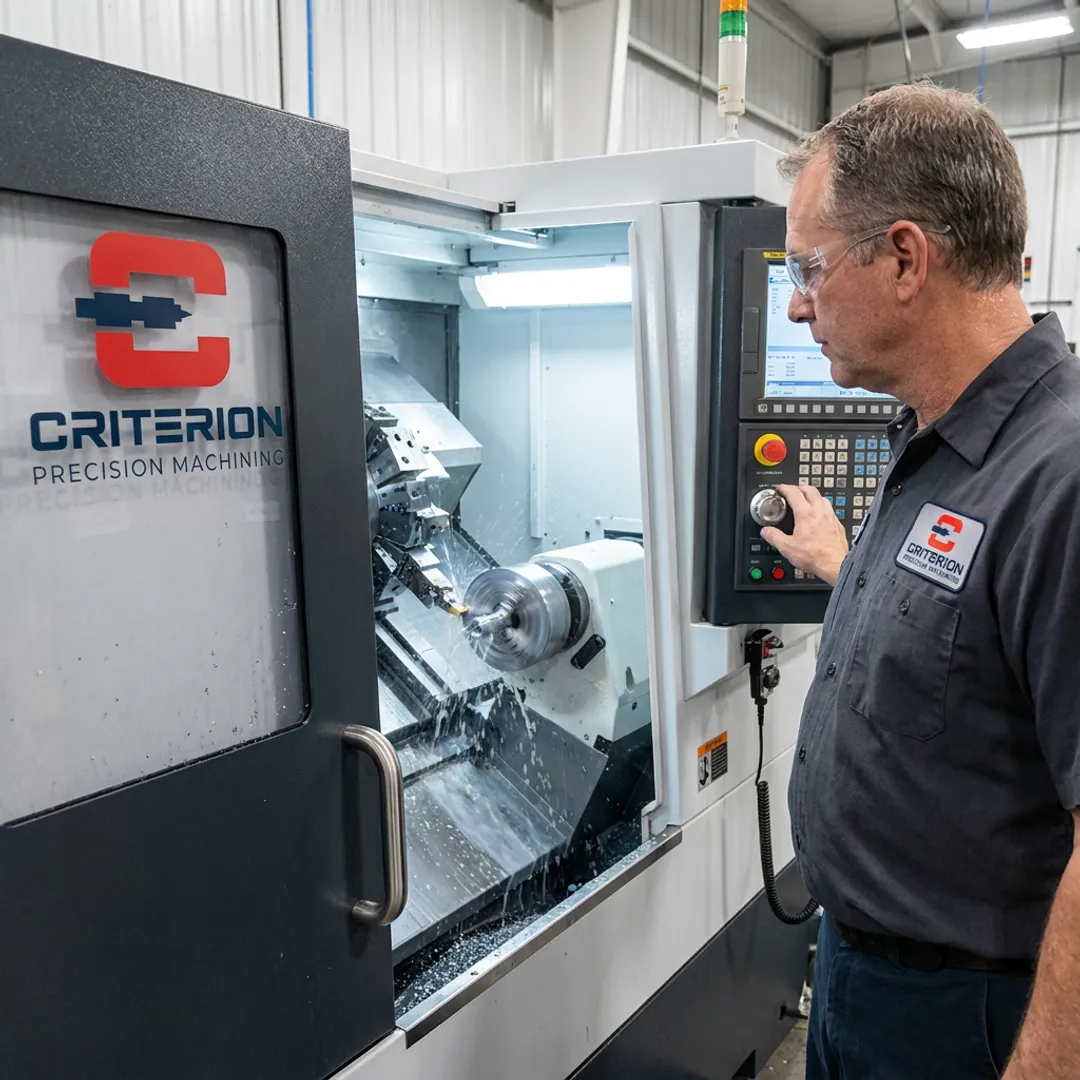 Precision CNC lathe machining in a modern machine shop
