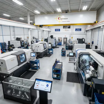 Modern precision machining facility with advanced CNC equipment