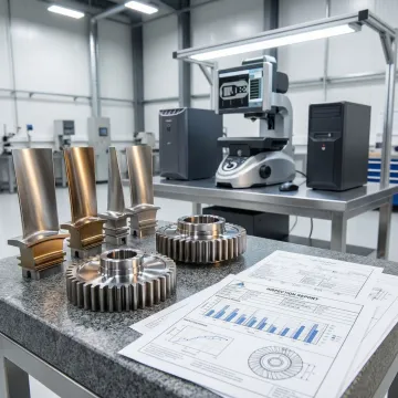 Precision aircraft engine components with quality inspection documentation