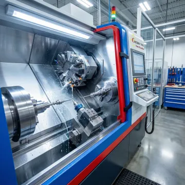 CNC Swiss turning machine producing precision components with tight tolerances