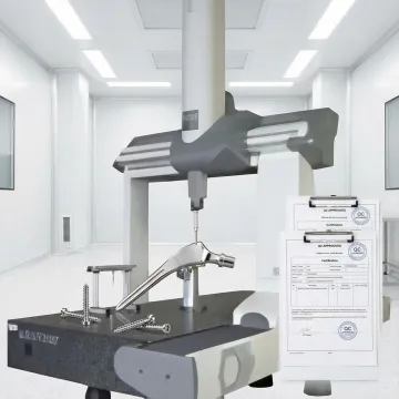 Medical device components with precision measurement tools and quality documentation