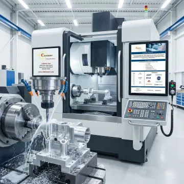 Advanced CNC machining center producing precision medical device components