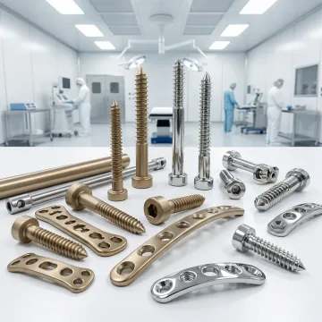 Precision CNC machined orthopedic implant components made from titanium and stainless steel
