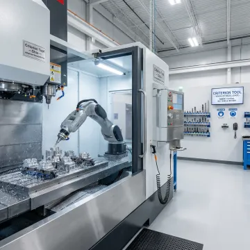 CNC machining center producing precision components at Criterion Precision Machining in Ohio
